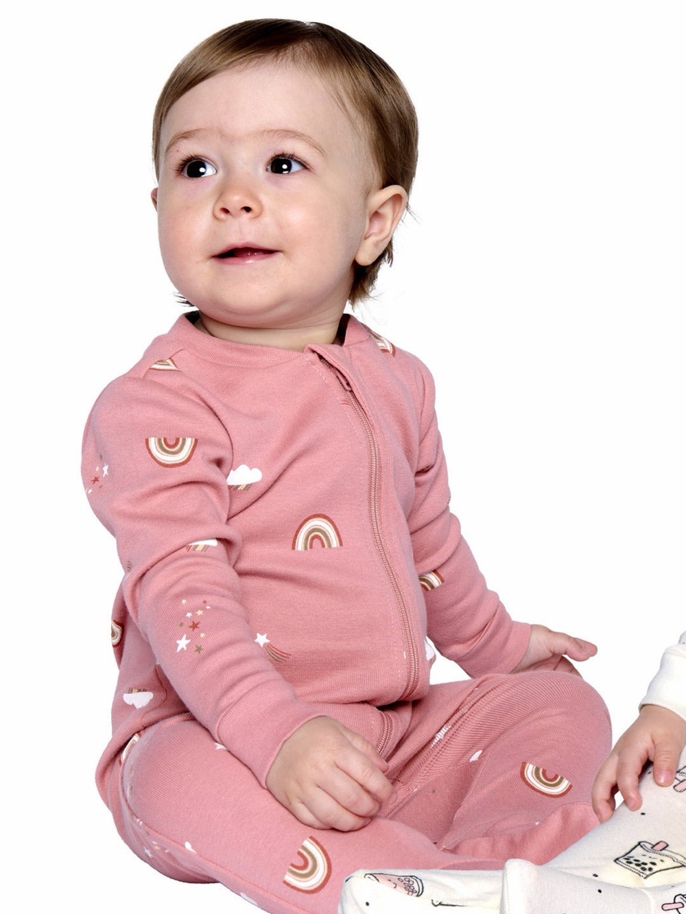 Pekkle Kids Pink Sleep Zip Pajama Set - Soft Cotton